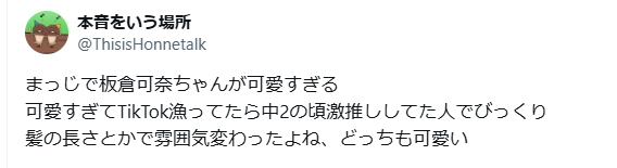 板倉可奈　顔変わった　整形