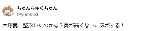 大塚愛　顔変わった　整形