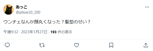 ウンチェ　整形　顔変わった